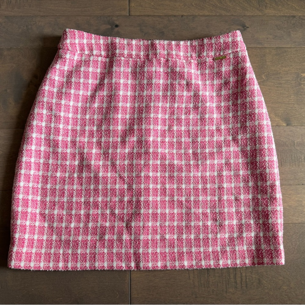 Nine West Preppy Pink Plaid Skirt